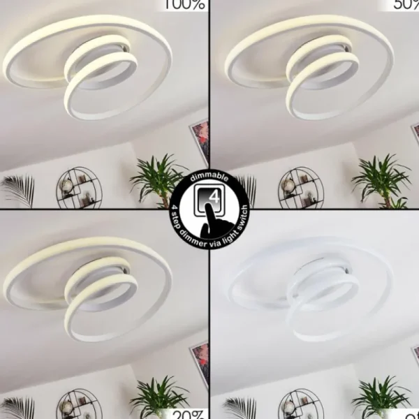 hofstein Plafonnier Ignal LED Blanc, 1 lumière* Lampes Modernes
