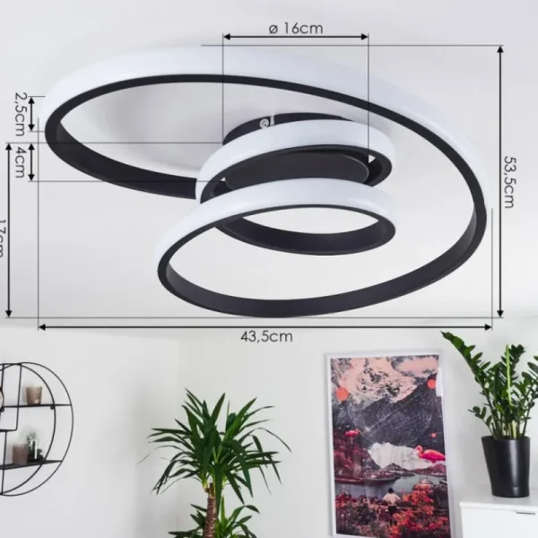 hofstein Plafonnier Ignal LED Noir, 1 lumière* Lampes Modernes