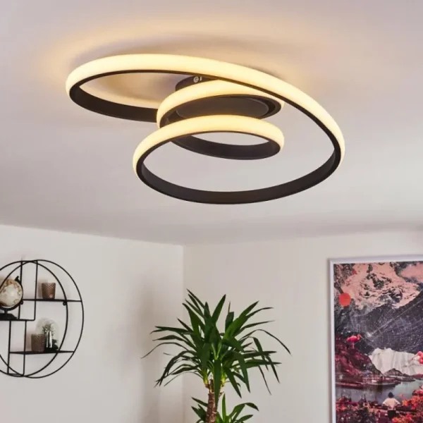hofstein Plafonnier Ignal LED Noir, 1 lumière* Lampes Modernes