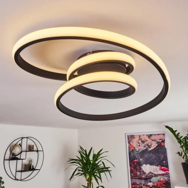 hofstein Plafonnier Ignal LED Noir, 1 lumière* Lampes Modernes