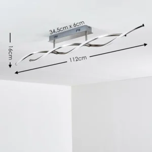 hofstein Plafonnier Imatro LED Nickel mat, 2 lumières* Lampes Modernes