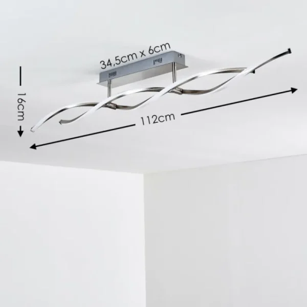 hofstein Plafonnier Imatro LED Nickel mat, 2 lumières* Lampes Modernes