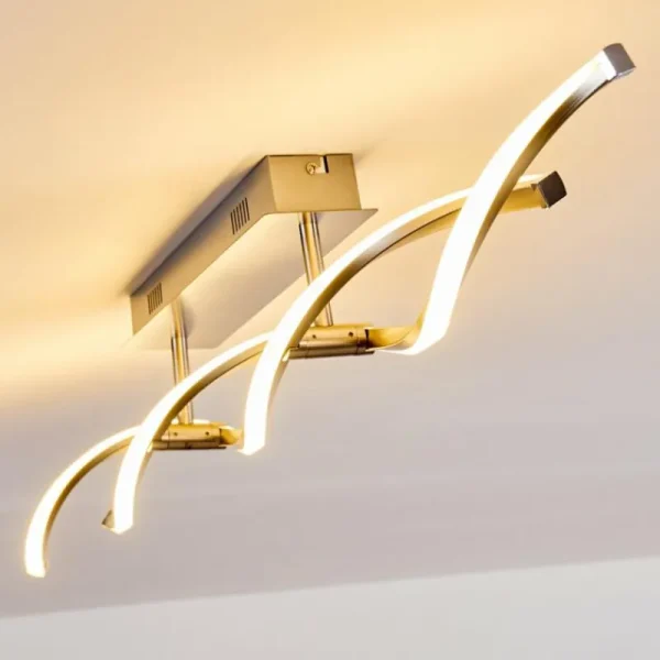 hofstein Plafonnier Imatro LED Nickel mat, 2 lumières* Lampes Modernes