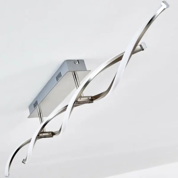 hofstein Plafonnier Imatro LED Nickel mat, 2 lumières* Lampes Modernes