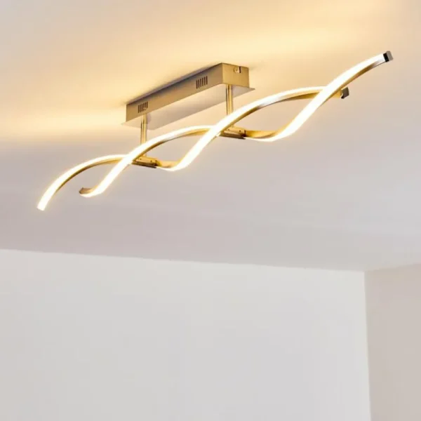 hofstein Plafonnier Imatro LED Nickel mat, 2 lumières* Lampes Modernes