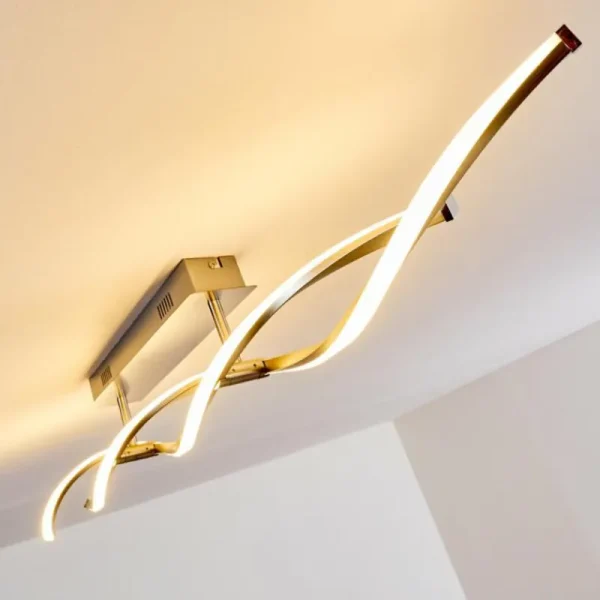 hofstein Plafonnier Imatro LED Nickel mat, 2 lumières* Lampes Modernes