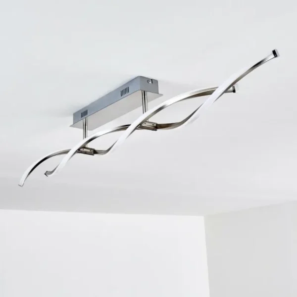 hofstein Plafonnier Imatro LED Nickel mat, 2 lumières* Lampes Modernes