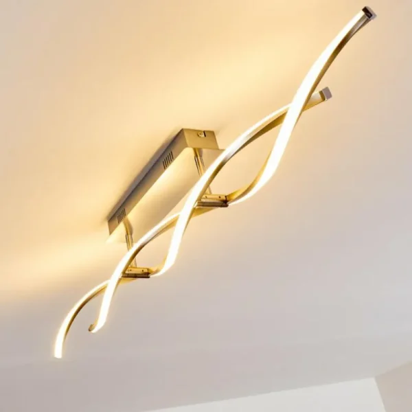 hofstein Plafonnier Imatro LED Nickel mat, 2 lumières* Lampes Modernes