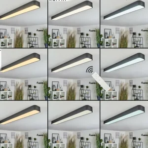 hofstein Plafonnier Iriondo LED Noir, 1 lumière, Télécommandes* Lampes Modernes