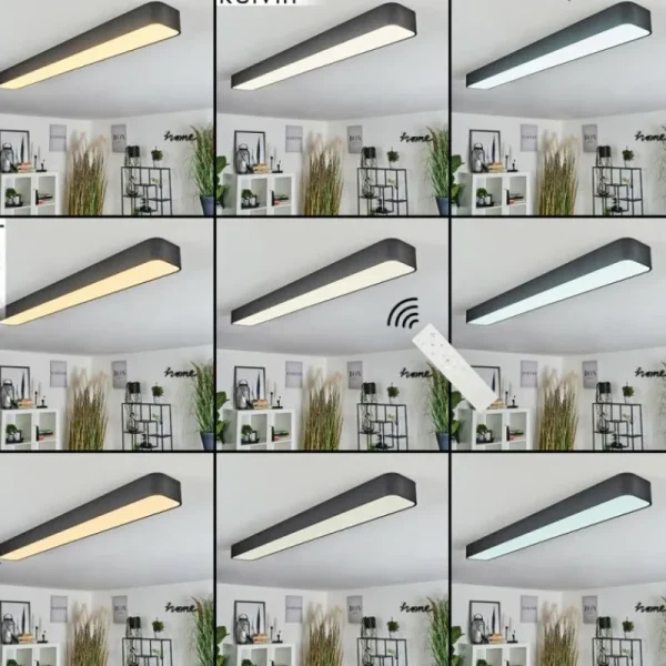 hofstein Plafonnier Iriondo LED Noir, 1 lumière, Télécommandes* Lampes Modernes