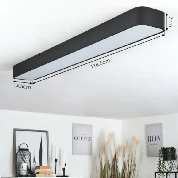 hofstein Plafonnier Iriondo LED Noir, 1 lumière, Télécommandes* Lampes Modernes