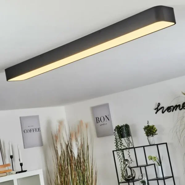 hofstein Plafonnier Iriondo LED Noir, 1 lumière, Télécommandes* Lampes Modernes