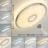 hofstein Plafonnier Jamton LED Chrome, 1 lumière, Télécommandes* Lampes Modernes