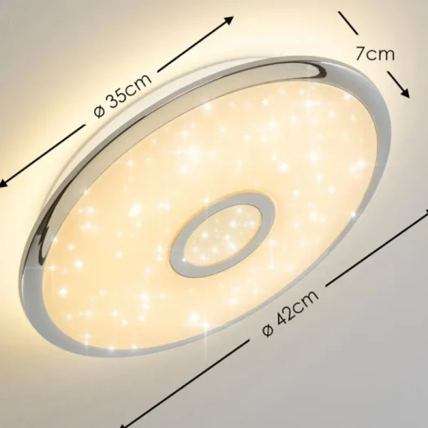 hofstein Plafonnier Jamton LED Chrome, 1 lumière, Télécommandes* Lampes Modernes