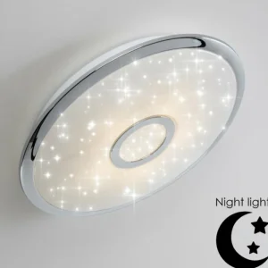 hofstein Plafonnier Jamton LED Chrome, 1 lumière, Télécommandes* Lampes Modernes