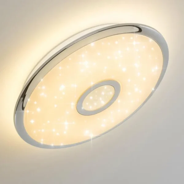 hofstein Plafonnier Jamton LED Chrome, 1 lumière, Télécommandes* Lampes Modernes