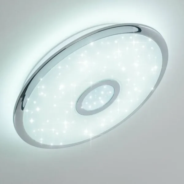 hofstein Plafonnier Jamton LED Chrome, 1 lumière, Télécommandes* Lampes Modernes