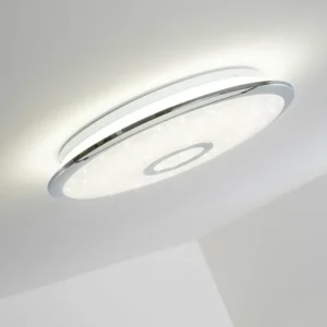 hofstein Plafonnier Jamton LED Chrome, 1 lumière, Télécommandes* Lampes Modernes