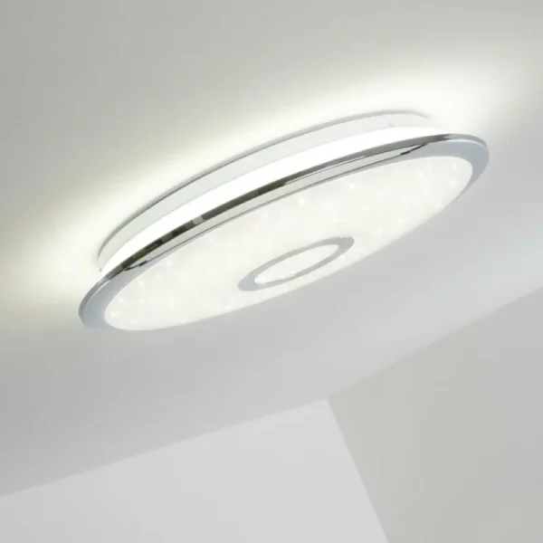 hofstein Plafonnier Jamton LED Chrome, 1 lumière, Télécommandes* Lampes Modernes