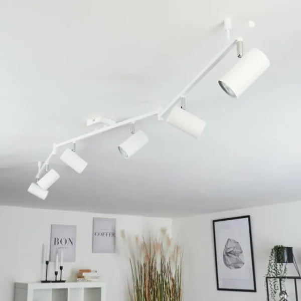 hofstein Plafonnier Javel Chrome, Blanc, 6 lumières* Lampes Modernes