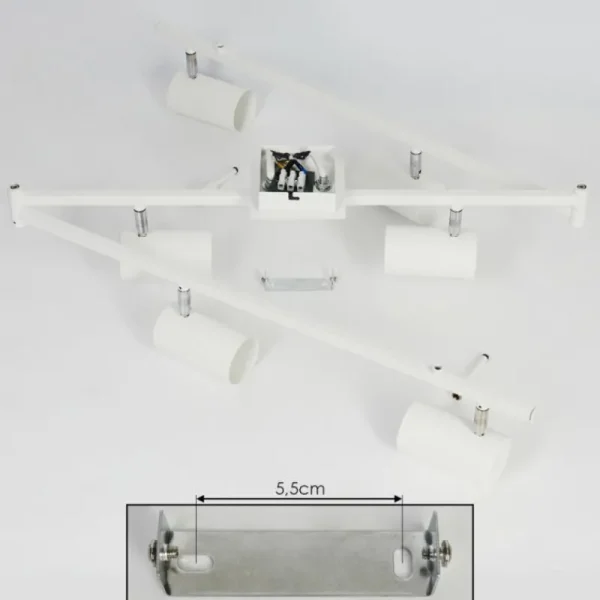 hofstein Plafonnier Javel Chrome, Blanc, 6 lumières* Lampes Modernes