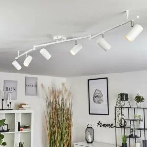 hofstein Plafonnier Javel Chrome, Blanc, 6 lumières* Lampes Modernes