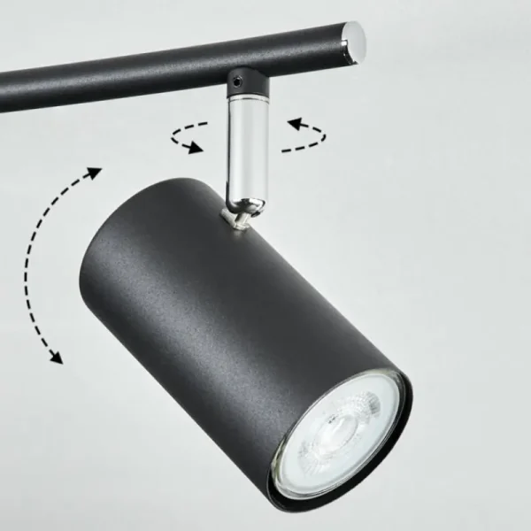 hofstein Plafonnier Javel Chrome, Noir, 4 lumières* Lampes Modernes