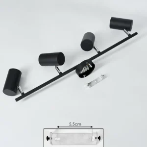 hofstein Plafonnier Javel Chrome, Noir, 4 lumières* Lampes Modernes