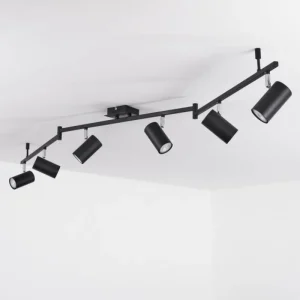 hofstein Plafonnier Javel Chrome, Noir, 6 lumières* Lampes Modernes