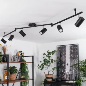 hofstein Plafonnier Javel Chrome, Noir, 6 lumières* Lampes Modernes