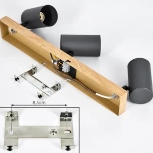hofstein Plafonnier Javel Couleur bois, Noir, 3 lumières* Lampes Modernes