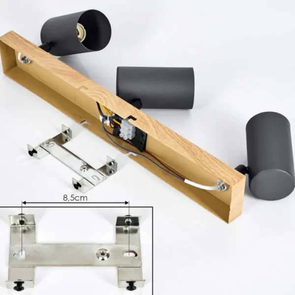 hofstein Plafonnier Javel Couleur bois, Noir, 3 lumières* Lampes Modernes