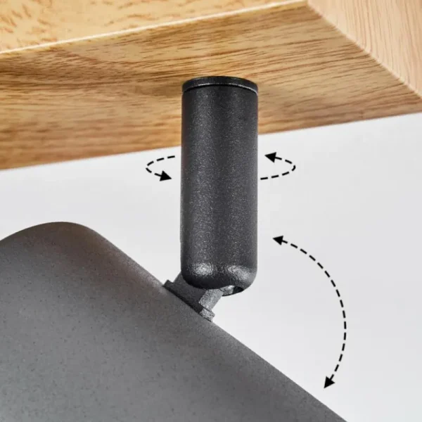 hofstein Plafonnier Javel Couleur bois, Noir, 3 lumières* Lampes Modernes
