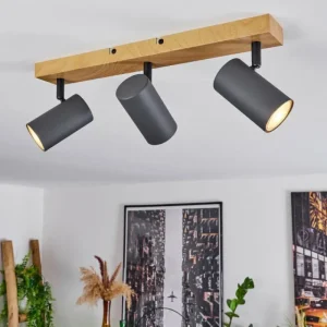 hofstein Plafonnier Javel Couleur bois, Noir, 3 lumières* Lampes Modernes