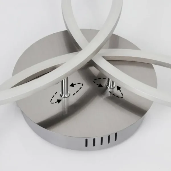 hofstein Plafonnier Johsa LED Nickel mat, Argenté, 3 lumières* Lampes Modernes