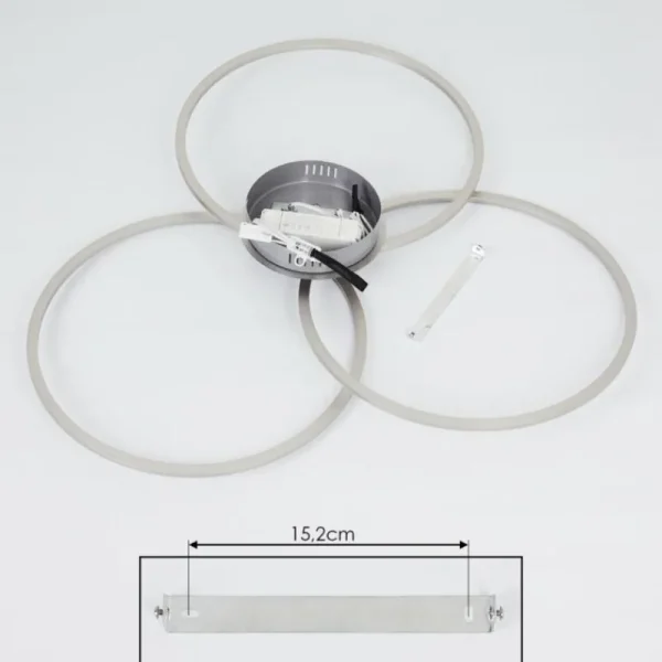 hofstein Plafonnier Johsa LED Nickel mat, Argenté, 3 lumières* Lampes Modernes