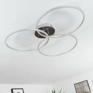hofstein Plafonnier Johsa LED Nickel mat, Argenté, 3 lumières* Lampes Modernes