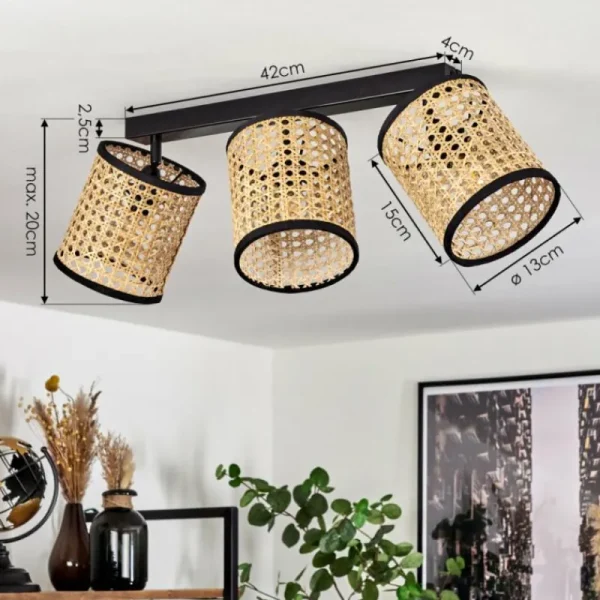 hofstein Plafonnier Jonas Noir, 3 lumières* Lampes Modernes