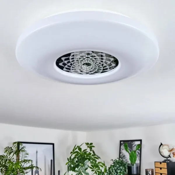 hofstein Plafonnier Kaas LED Chrome, Blanc, 1 lumière* Lampes Modernes