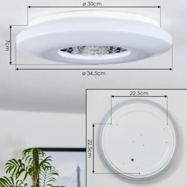 hofstein Plafonnier Kaas LED Chrome, Blanc, 1 lumière* Lampes Modernes