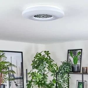 hofstein Plafonnier Kaas LED Chrome, Blanc, 1 lumière* Lampes Modernes