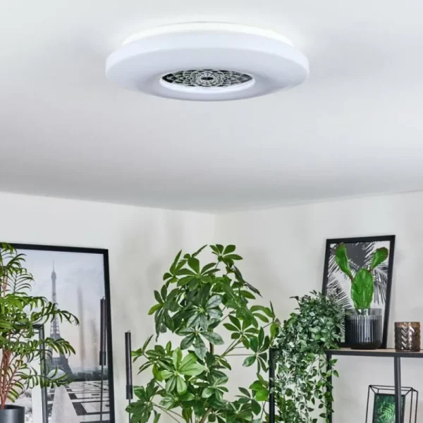 hofstein Plafonnier Kaas LED Chrome, Blanc, 1 lumière* Lampes Modernes