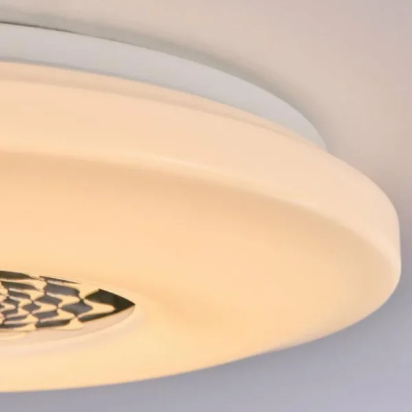 hofstein Plafonnier Kaas LED Chrome, Blanc, 1 lumière* Lampes Modernes