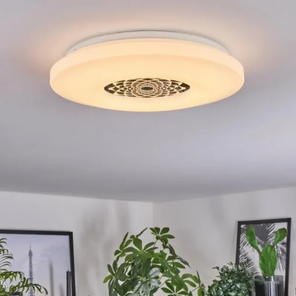 hofstein Plafonnier Kaas LED Chrome, Blanc, 1 lumière* Lampes Modernes