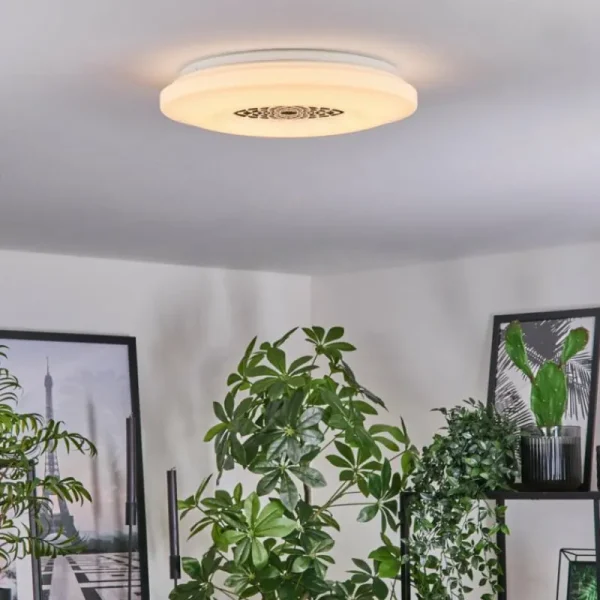 hofstein Plafonnier Kaas LED Chrome, Blanc, 1 lumière* Lampes Modernes