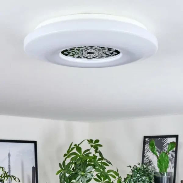 hofstein Plafonnier Kaas LED Chrome, Blanc, 1 lumière* Lampes Modernes