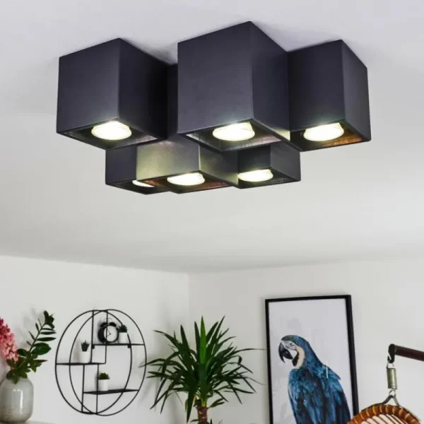 hofstein Plafonnier Karaka Noir, 6 lumières* Lampes Modernes