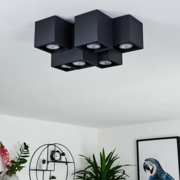 hofstein Plafonnier Karaka Noir, 6 lumières* Lampes Modernes