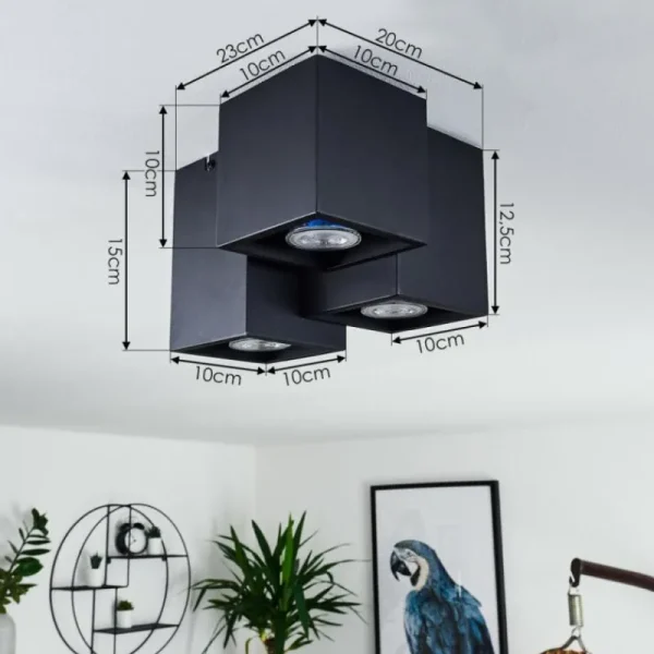 hofstein Plafonnier Karaka Noir, 3 lumières* Lampes Modernes