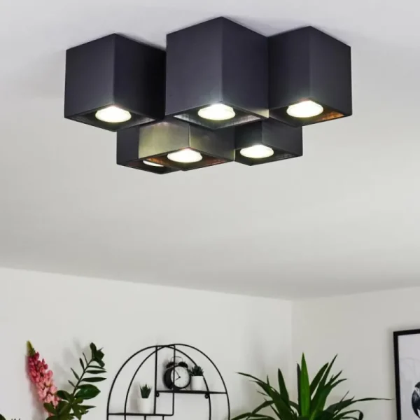hofstein Plafonnier Karaka Noir, 6 lumières* Lampes Modernes